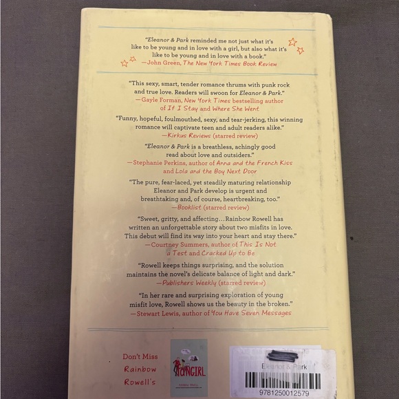 Eleanor and Park hardcover book - Picture 2 of 3